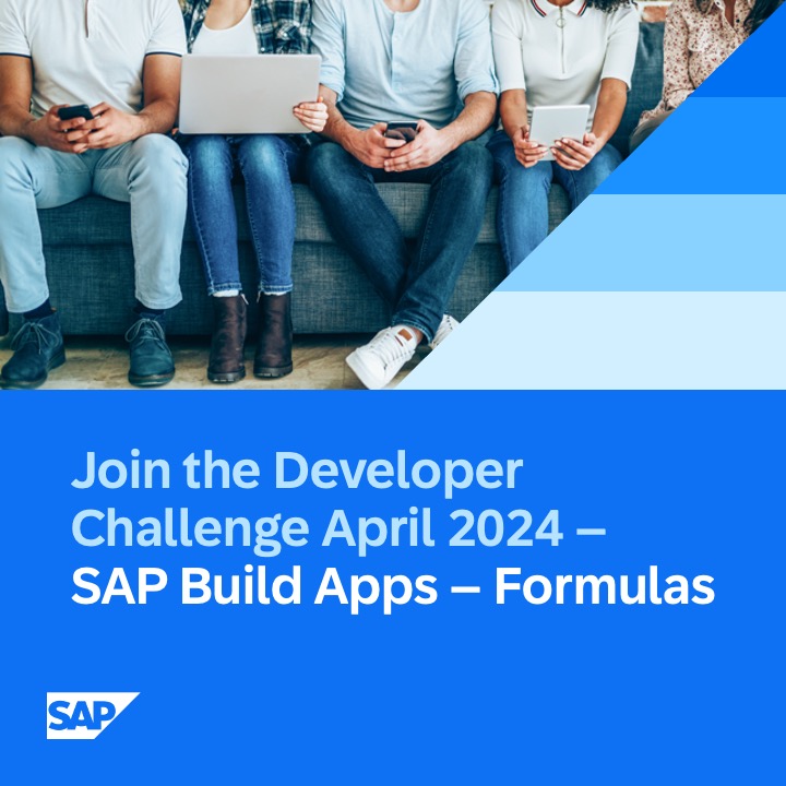 The April Citizen Developer Challenge - SAP Build Apps (Task 2: Formulas) is here! Show off your skillset & join the challenge to learn, grow, transform, and have fun! Ready to Build Apps? Click here: sap.to/6015wlQYv