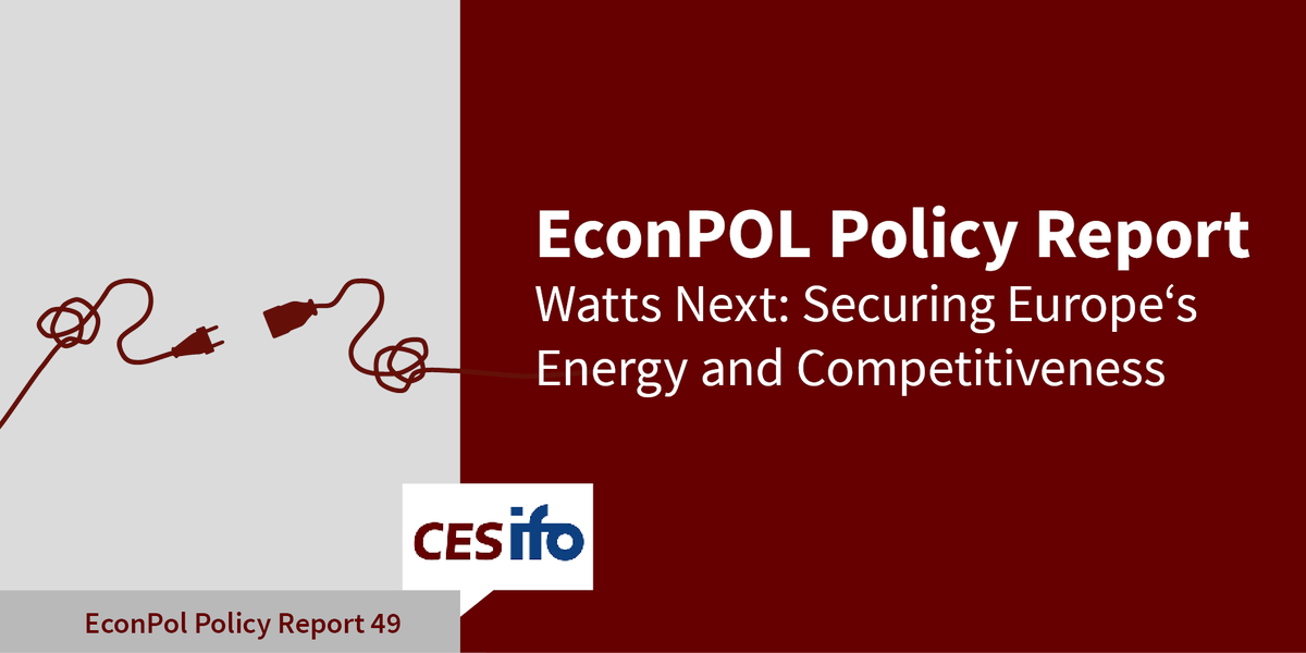 And don't forget to check out our #PolicyReport “Watts Next: Securing Europe’s #Energy and #Competitiveness” on which the discussion of the Webinar will be based on. @CESifoNetwork 👉econpol.eu/publications/p…
