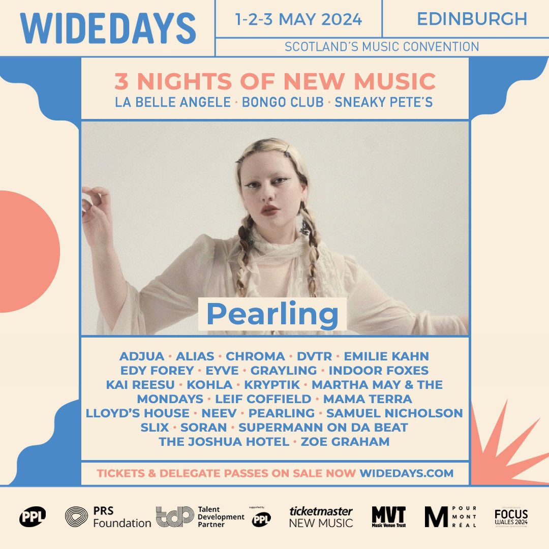 I'm so excited to have been chosen to showcase my music at @widedays , Scotland's Music Convention in Edinburgh on the 3rd of May 🦋 I'll be performing as well as some other rly inspiring up and coming musicians and I can't wait! Cu there🧚 @ticketmasteruk @prsfoundation @ppl_uk
