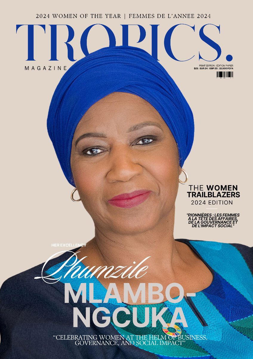 🎉🌟 Congratulations to Dr. Phumzile Mlambo-Ngcuka for her outstanding recognition in Tropics Magazine's 2024 Women Trailblazers Powerlist! 🌟🎉 Your dedication to empowerment and leadership continues to inspire us all. Keep shining bright! #WomenTrailblazers #Empowerment