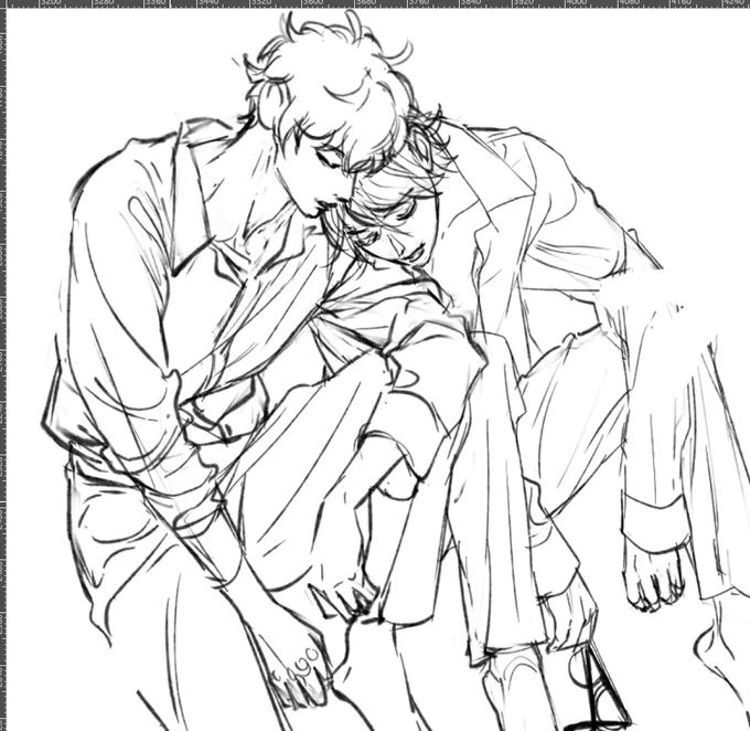 WIP💕
#何かのラフ
#神様なんか信じない僕らのエデン
#僕エデ #創作BL 