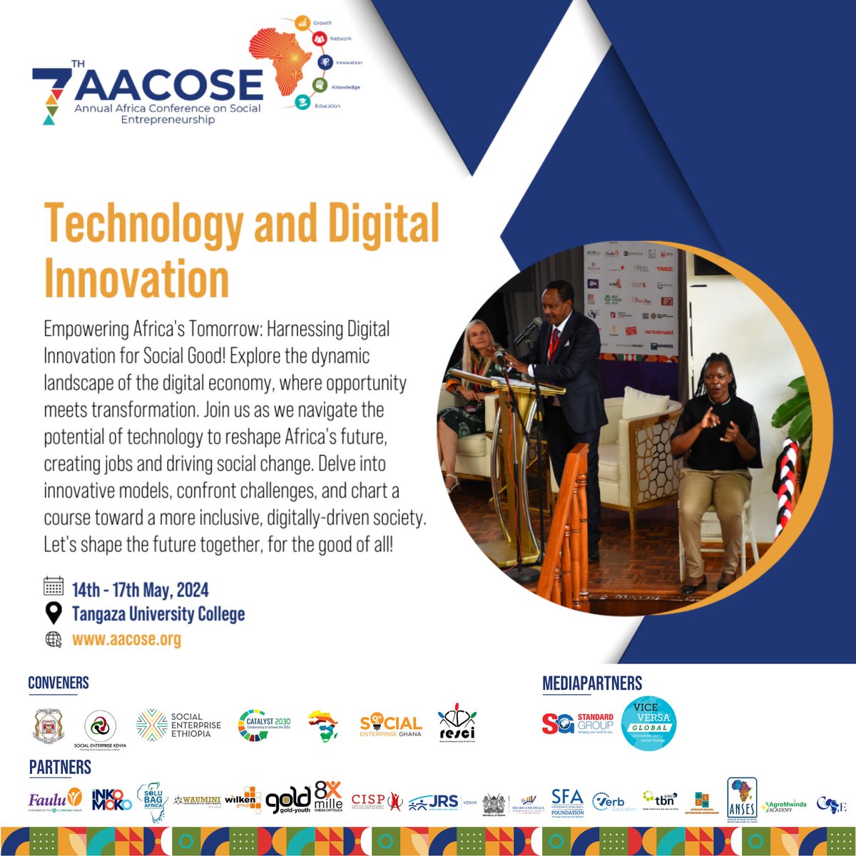 Join us at #AACOSE7 as we explore how to harness the transformative power of the digital economy in Africa for social entrepreneurship. Let's shape Africa's digital future together for the good of all.

#TECH4ALL #digitalworld #socialentrepreneurship #africanconference