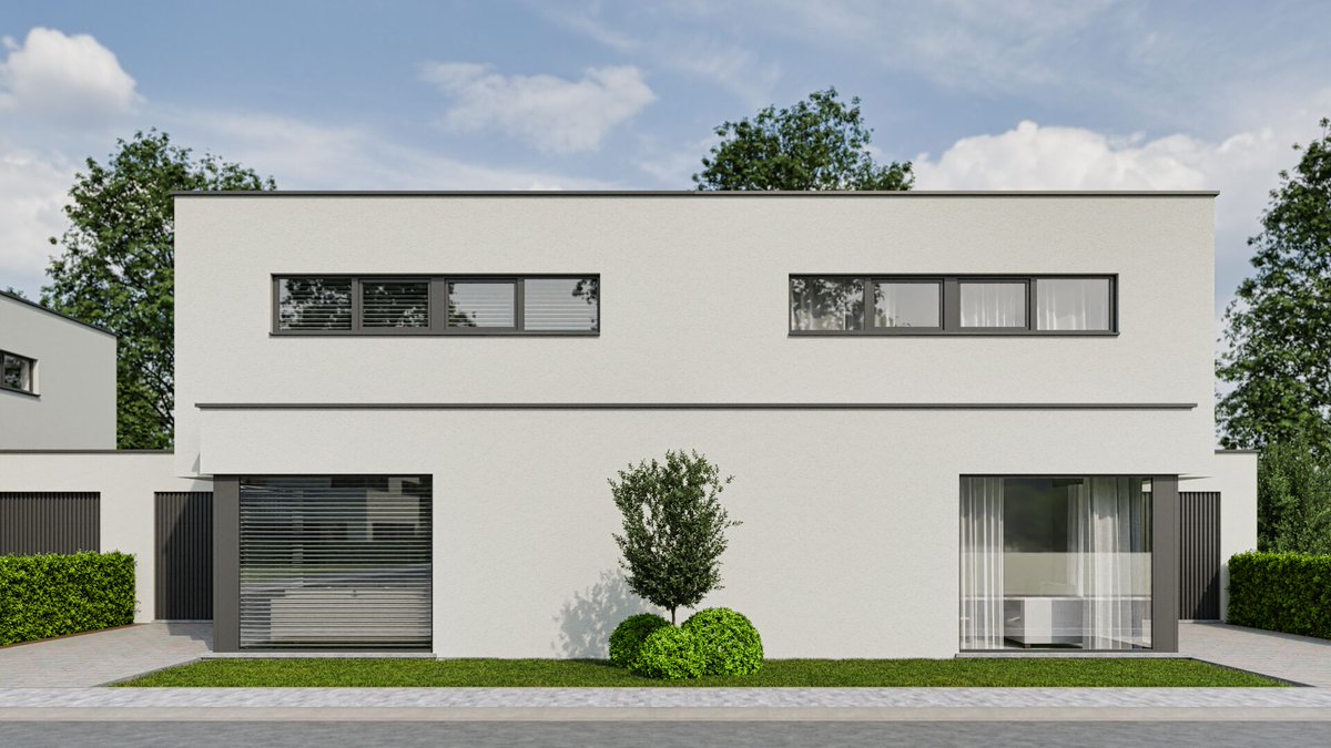 3D beelden die spreken Als freelance 3D-artiest kreeg ik de opdracht om de 3D-visuals, verkoopplannen en brochure te ontwikkelen voor dit mooie nieuwbouwproject met 11 energiezuinige woningen. Op deze visual zie je de voorgevels van woning 1 en 2. #3DArtist #FreelanceDesigner