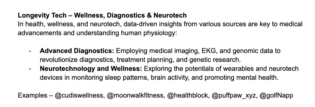 Longevity Tech – Wellness, Diagnostics & Neurotech

In health, wellness, and neurotech, data-driven insights from various sources are key to medical advancements and understanding human physiology: