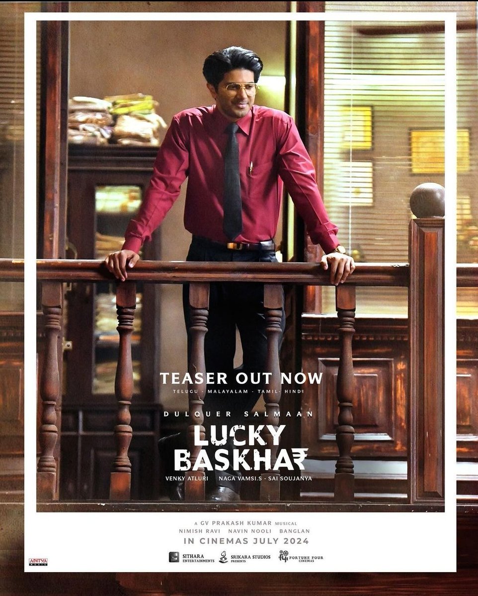 Dive into the extra-ordinary world of #LuckyBaskhar! 🏦💥

#LuckyBaskharTeaser ▶️ bit.ly/LuckyBaskhar-T…

@dulQuer #VenkyAtluri @gvprakash @Meenakshiioffl @vamsi84 @NimishRavi @NavinNooli @Banglan16034849 #SaiSoujanya @SitharaEnts @Fortune4Cinemas #SrikaraStudios