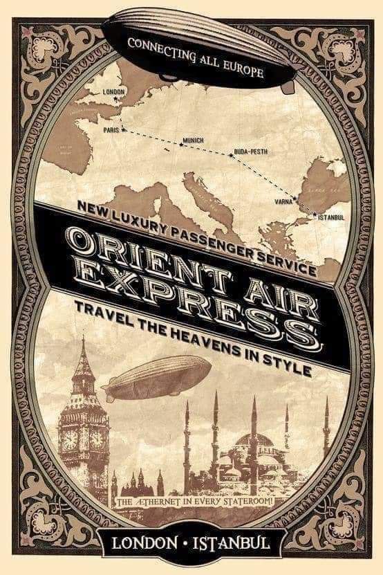 History_Antiqui's tweet image. The Aethernet in every Staterroom in the Orient Air Express has connected all Europe.
#AdvancedCivilization