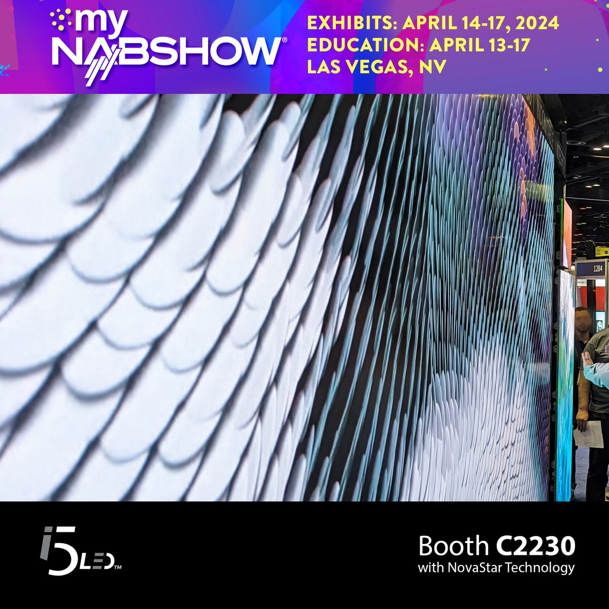 Join us at @NABShow  Show at Booth C2230, to see our Icon Innovation, fine pitch COB product in action. We're proud to be in partnership with @novastartech  Technology, a global leading LED display control solutions provider.