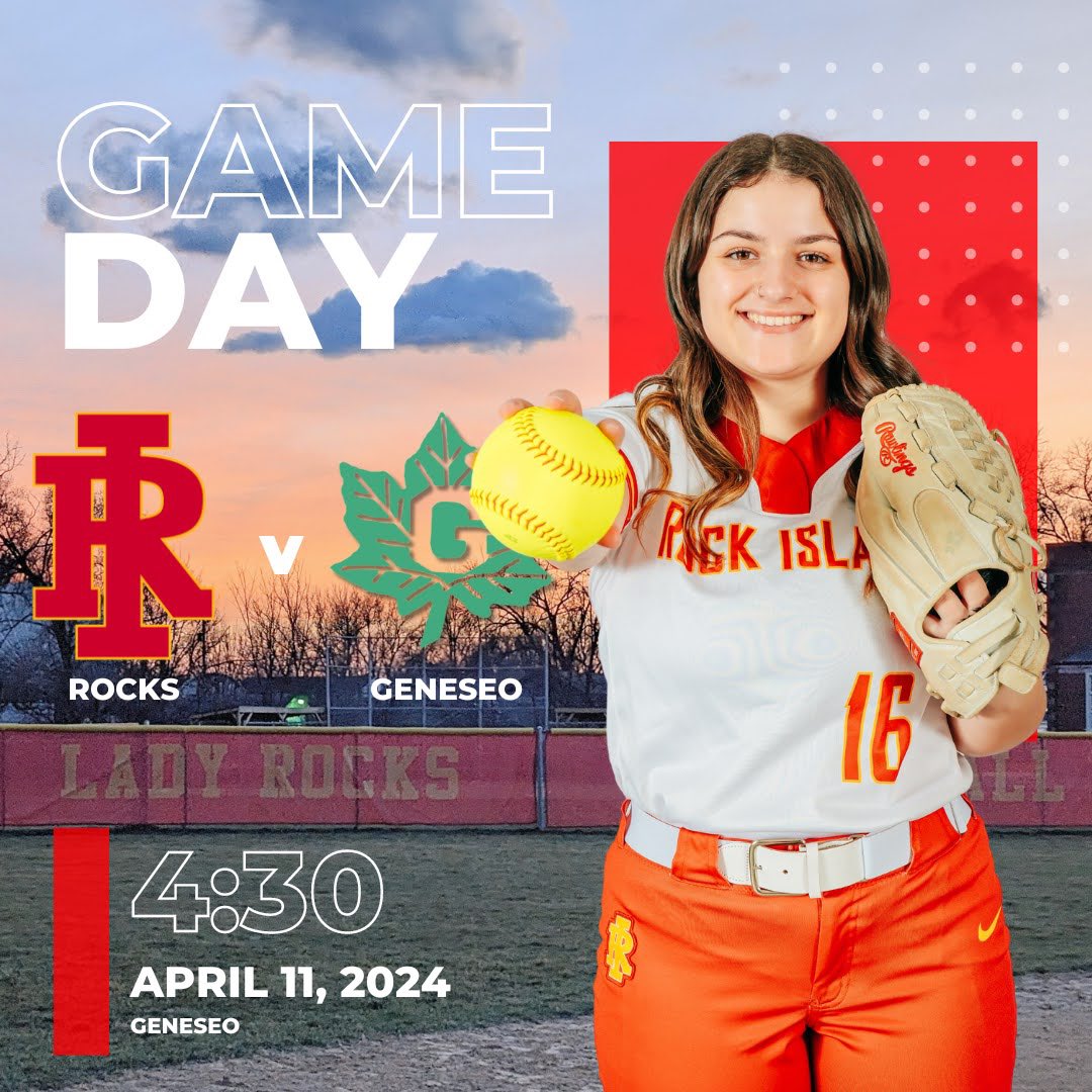 Rocks travel to Geneseo today- Mother Nature hold off till around 8 please ❤️💛🥎 @RockIslandHigh2 @R_I_Schools @RIMSD_Athletics