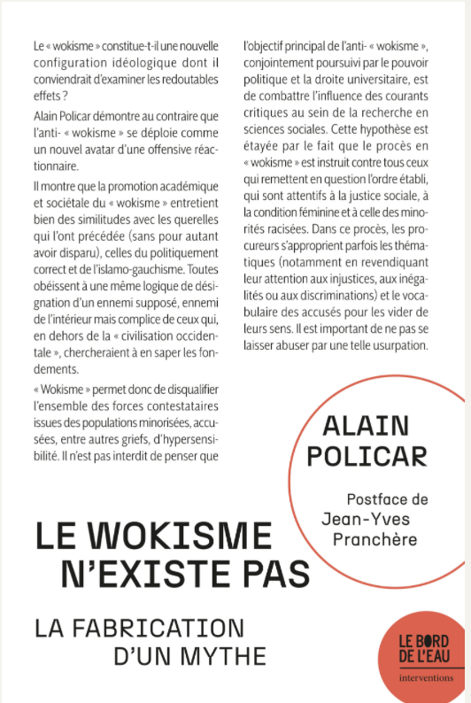 [OUT] « La peur du woke vue de Belgique », postface par Jean-Yves Pranchère, professeur à SciencePo ULB (<a href="/TheoriePol_ULB/">Centre de Théorie Politique ULB</a>), à Alain Policar, Le « wokisme » n’existe pas. La fabrication d’un mythe, Lormont, Le Bord de l'eau, 2024
editionsbdl.com/produit/le-wok…