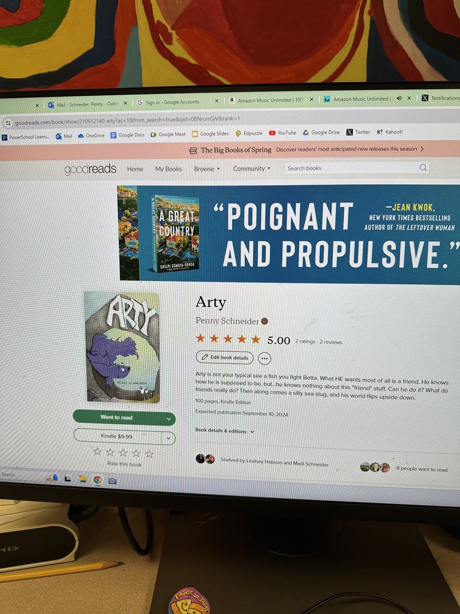 Whoa! ARTY is on goodreads.com! And I am a Good Reads author! This feels surreal! Wanna read ARTY click it on GoodReads.com. He can’t wait to meet you! ⁦@goodreads⁩