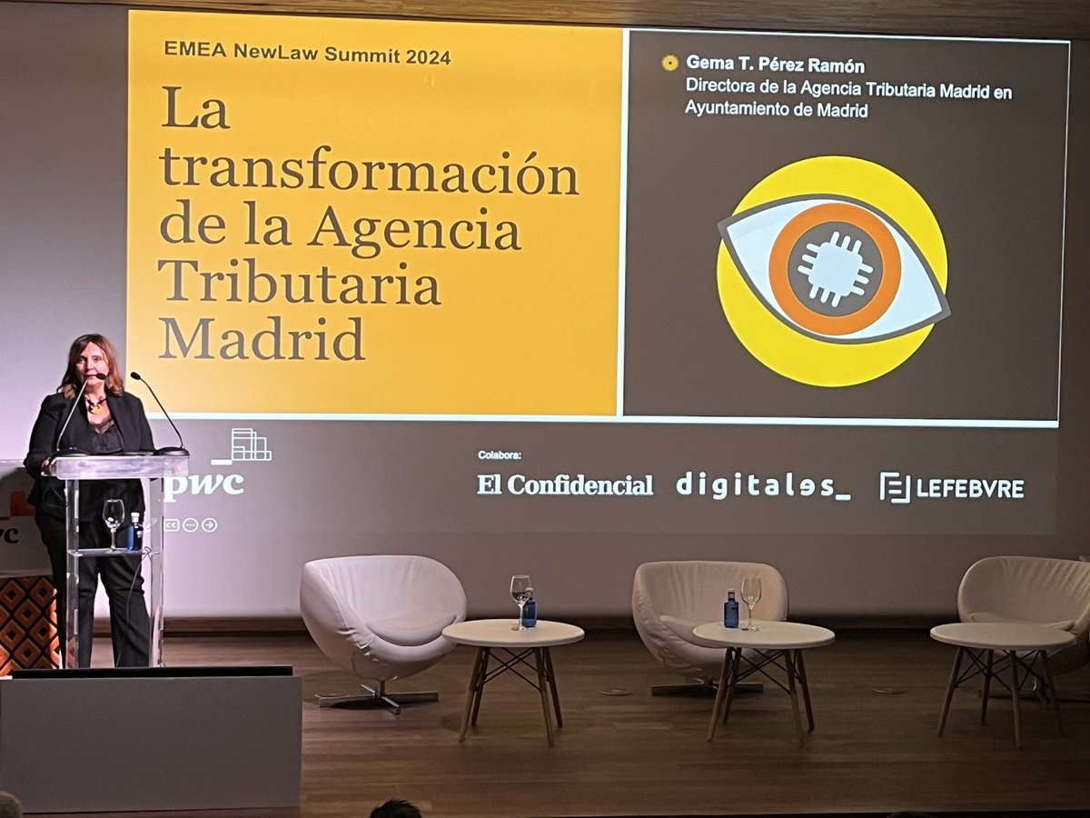 <a href="/victoria_arnau/">Victoria Arnáu</a> <a href="/atresmediacom/">Atresmedia Comunicación</a> <a href="/alrayon/">alrayon</a> <a href="/deusto/">Universidad Deusto - Deustuko Unibertsitatea</a> <a href="/cellnextelecom/">cellnex</a> <a href="/PwCUS/">PwC US</a> <a href="/PwC_UK/">PwC UK</a> <a href="/Siemens_Energy/">Siemens Energy</a> <a href="/SiemensGamesa/">Siemens Gamesa</a> <a href="/Lefebvre_ES/">Lefebvre</a> @pedro_delrosal <a href="/elconfidencial/">El Confidencial</a> <a href="/planetJAS/">Jose Angel Sandin</a> <a href="/bbva/">BBVA</a> <a href="/Haciendagob/">Ministerio de Hacienda</a> Terminamos la jornada #fiscal hablando sobre la transformación de la Agencia Tributaria Madrid con <a href="/GemaTPrezRamn/">Gema T. Pérez Ramón</a>, directora de la Agencia Tributaria en el Ayuntamiento de <a href="/MADRID/">Ayuntamiento Madrid</a>