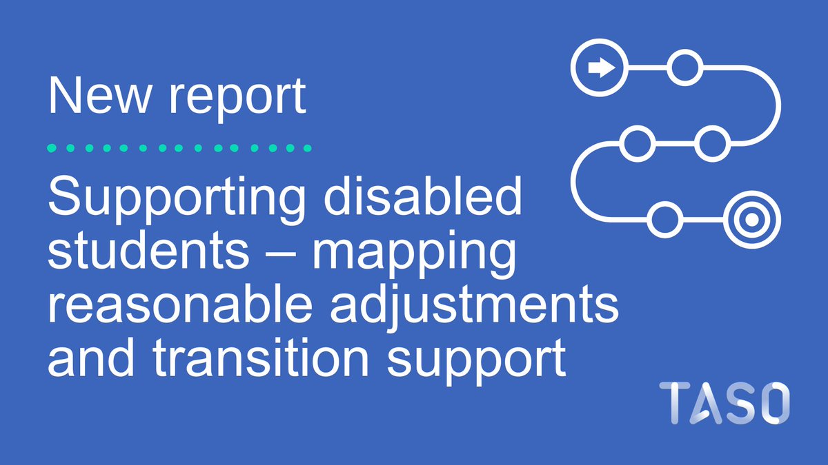 🚀 New report alert! We've just released a new report on transition support & reasonable adjustments for disabled students in HE, highlighting the diverse experiences of students & staff ➡️taso.org.uk/news-item/new-… #DisabledStudents #TransitionSupport #ReasonableAdjustments