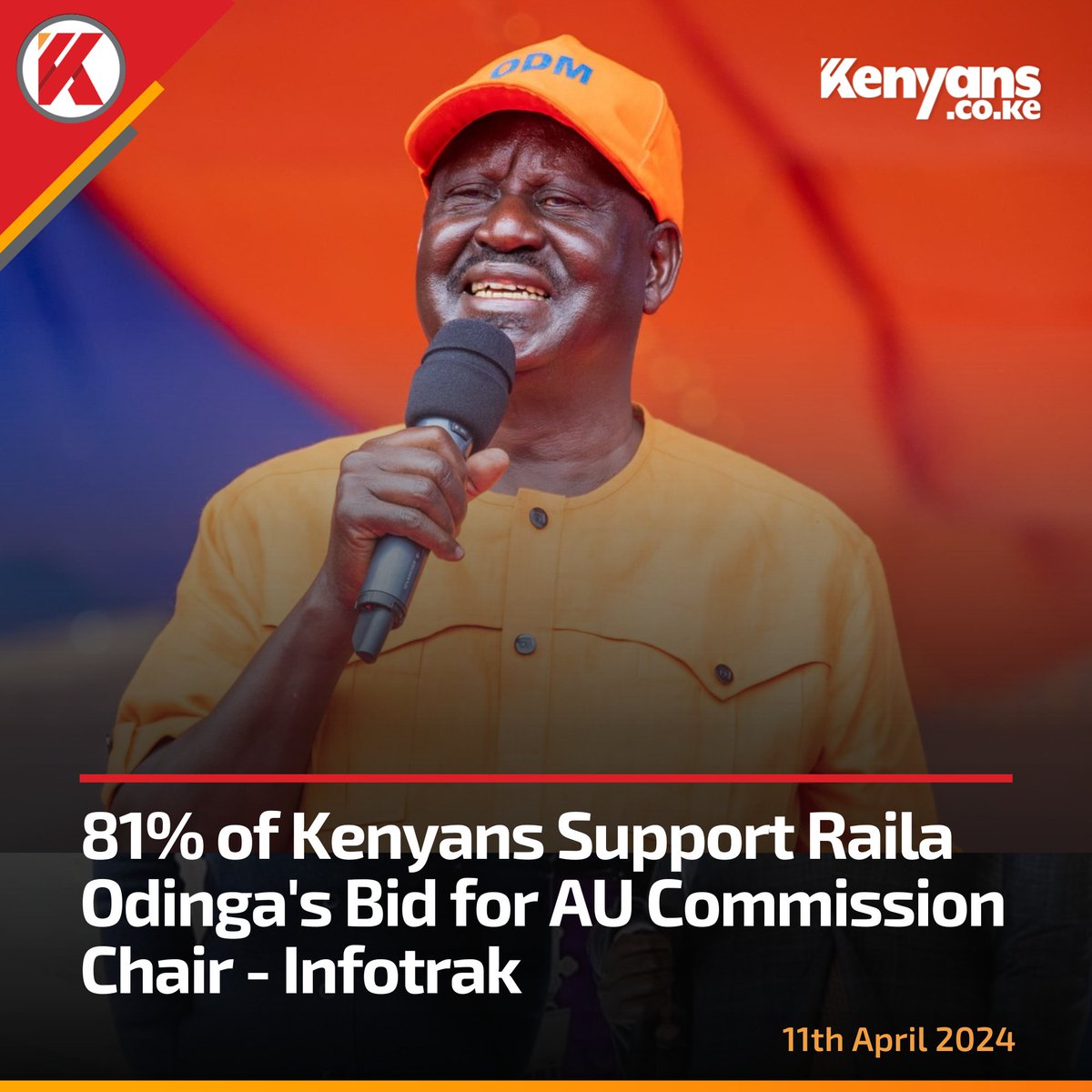 81% of Kenyans support @RailaOdinga bid for AUC position