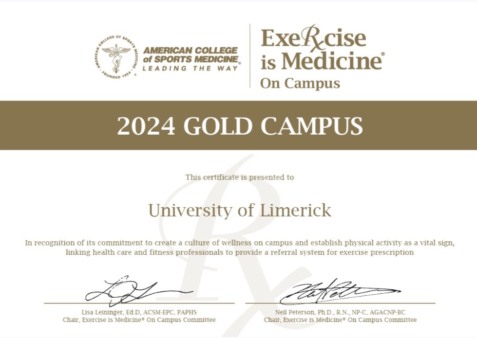 UL's Exercise is Medicine® On Campus program has once again achieved Gold Campus recognition, marking a remarkable accomplishment! Big congratulations to the dedicated teamwork led by @mph8 and @DrBPCarson @CatherineBWoods @HRI_UL @LiamGGlynn @PessLimerick