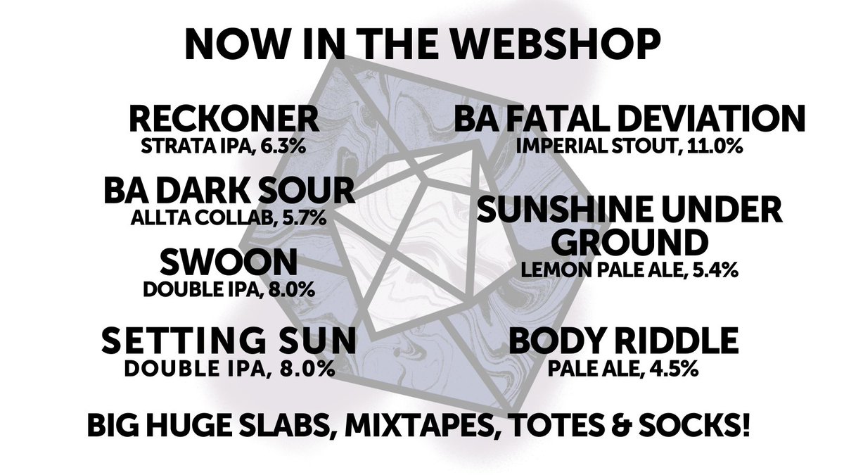 Big huge webshop update! Reckoner and Sunshine Under Ground are back on the scene, with just a few of our Barrel Aged goodies left ❣️ Shop now whiplashbeer.com