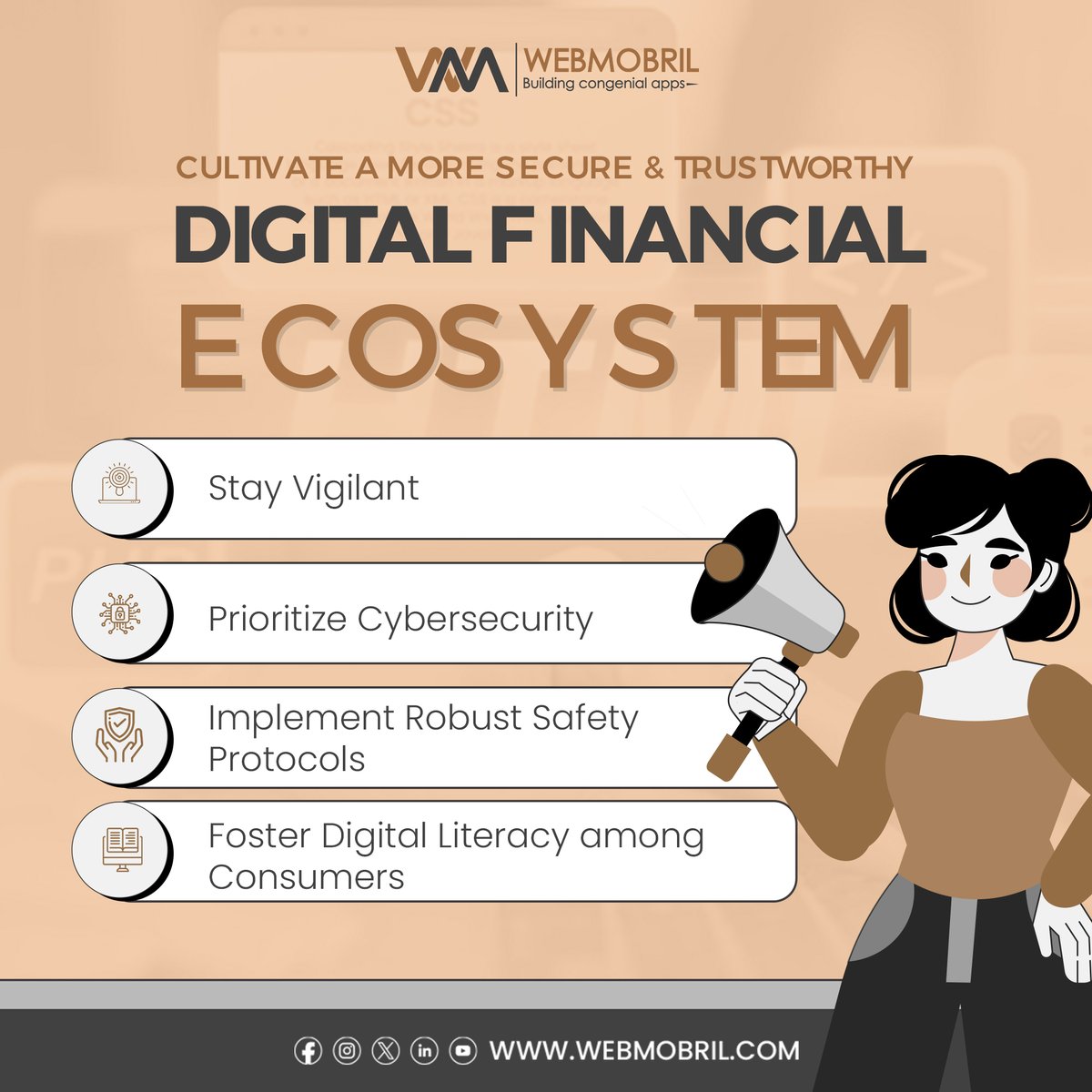Tips to secure your digital finances: Stay vigilant, prioritize cybersecurity, implement robust safety protocols, and foster digital literacy. 
.
.
.
#DigitalSafety #CyberAware #SecureFinance #DigitalTrust #cybersecurity #fintech #Digital #webmobril