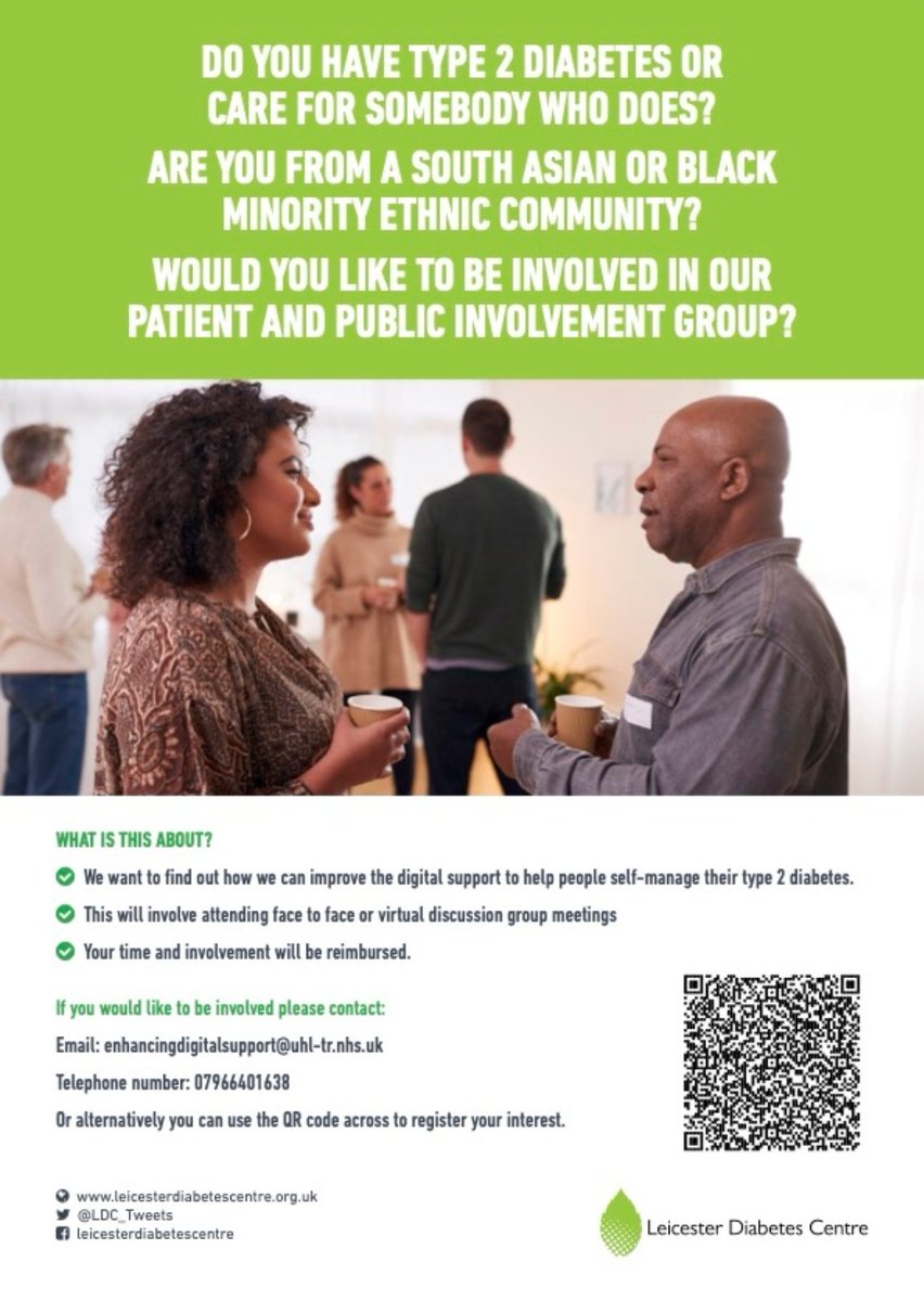 📢 Do you have #type2diabetes or care for somebody that  who does? Are you a Black and interested in contributing to our patient and public involvement group? We want to find out how we can improve digital support to help people self-manage their #type2diabetes @LDC_tweets
