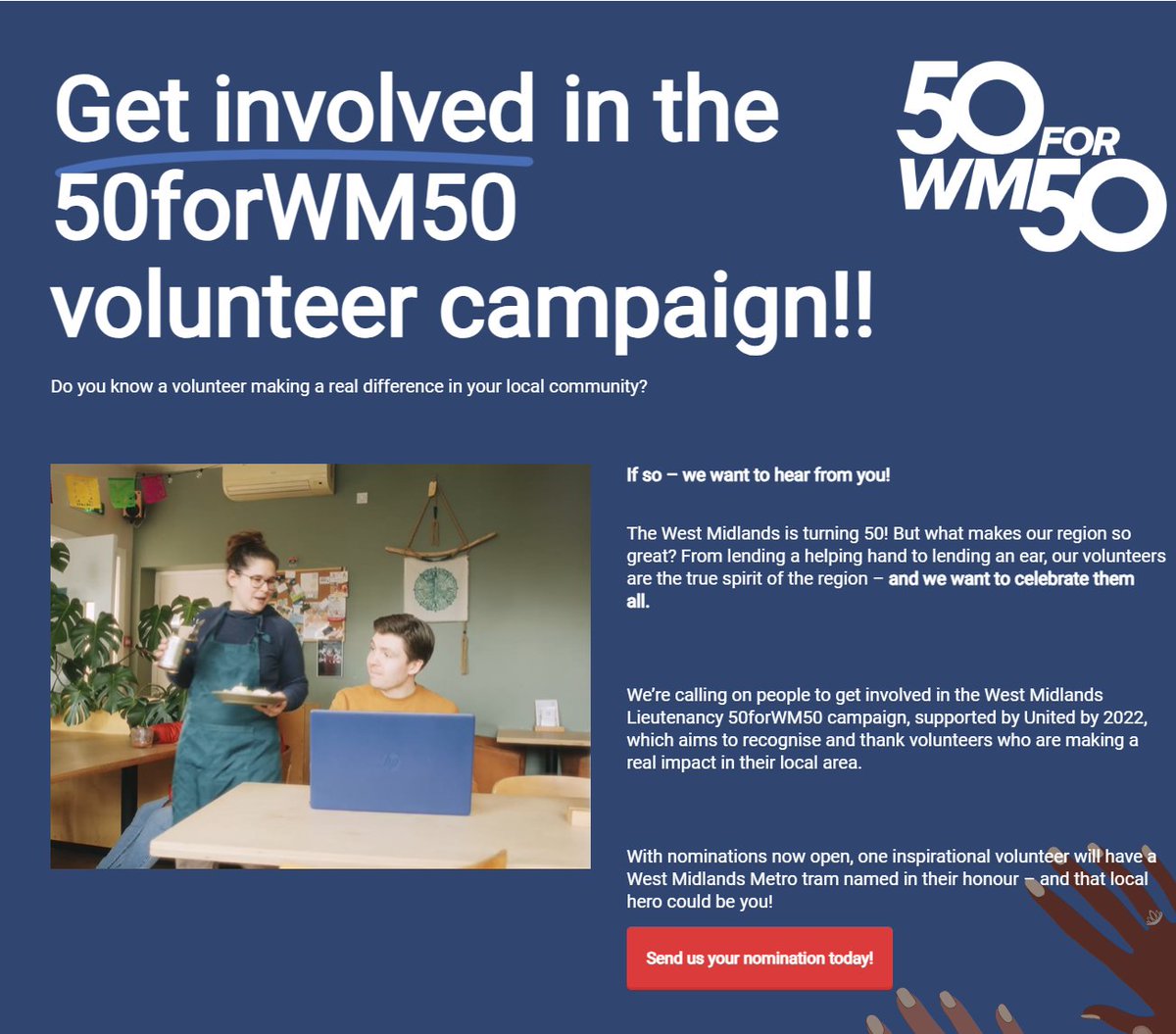 Do you know a volunteer making a real difference in your local community? Get involved in the 50forWM50 volunteer campaign! unitedby2022.com/50forwm50/