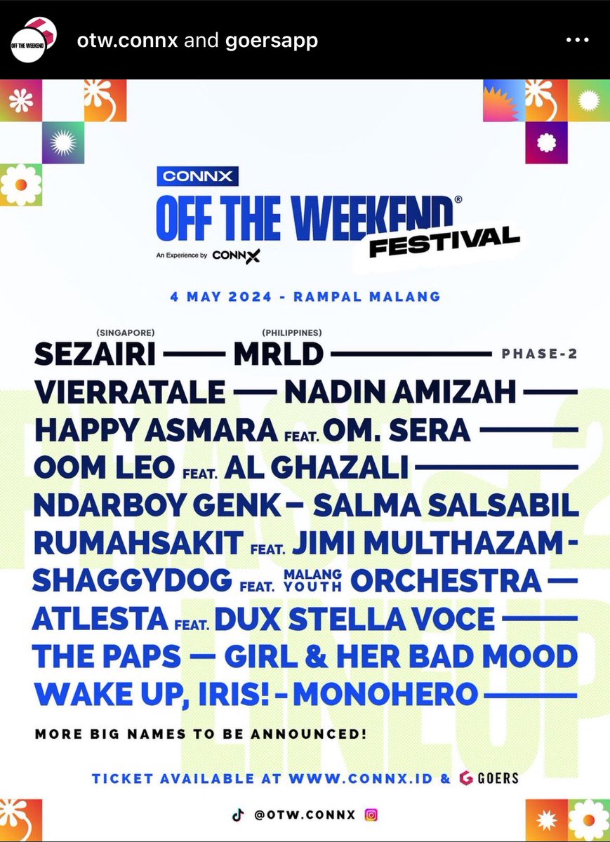 mrld among the headliners at the Off The Weekend Festival happening in Malang, Indonesia on May 4. She’s the only OPM act to perform at the said event! 🙌🏼