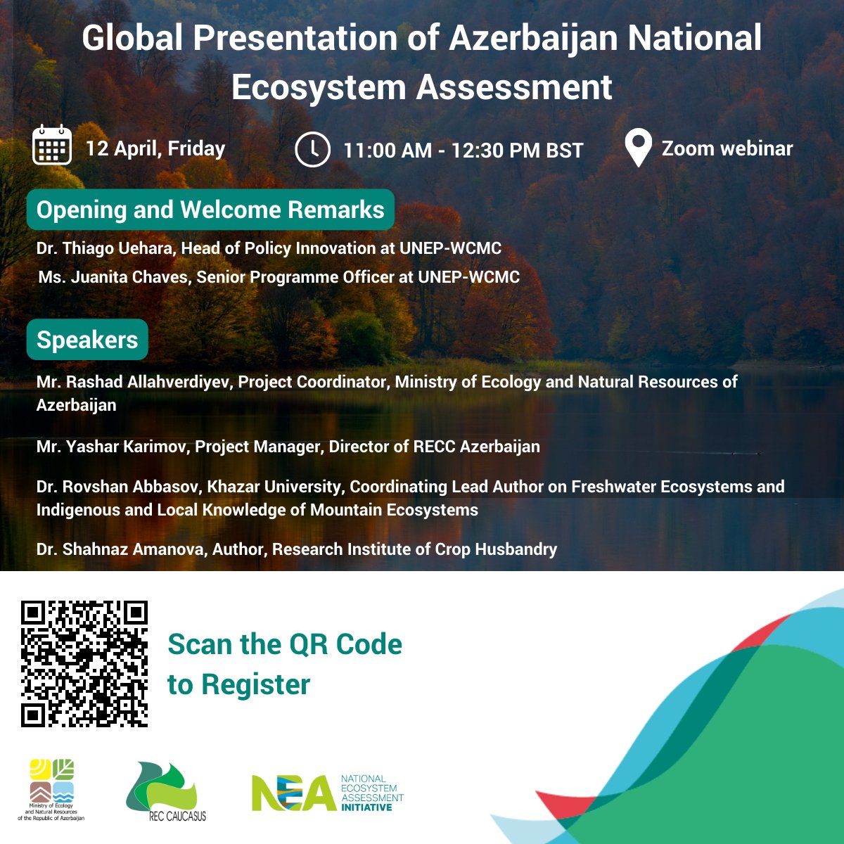 📢Join us tomorrow! UNEP-WCMC's National Ecosystem Assessment (NEA) Initiative will be conducting an online webinar to present main findings, lessons learned & challenges faced during the national ecosystem assessment process in Azerbaijan. Sign up: eu1.hubs.ly/H08xmk50