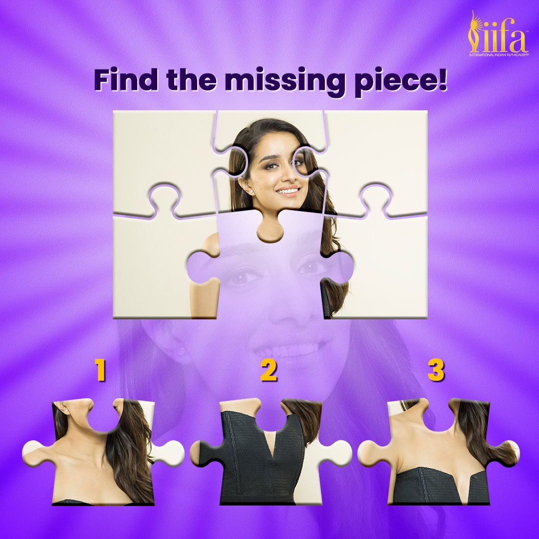 Complete this image of #ShraddhaKapoor! Tell us which is the right piece. 📸🥰 #IIFA #Bollywood #Puzzle