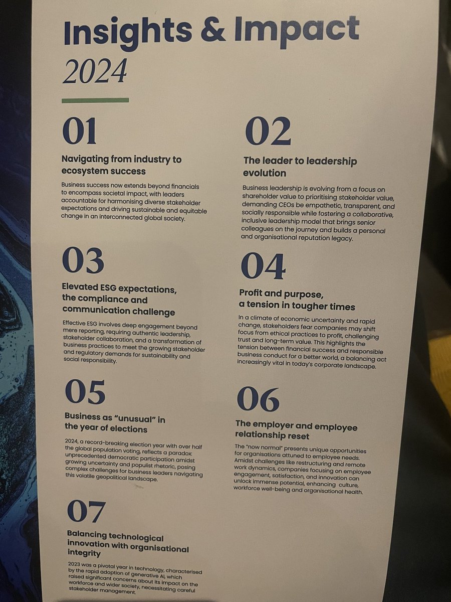 Very worthwhile presentation and discussion ‘Insights and Impact’ teasing out the meta issues that are moving the world around us <a href="/ReputationInc/">Reputation Inc</a> <a href="/rosney/">Martyn Rosney</a> <a href="/cormacbradley/">Cormac Bradley</a>, <a href="/caoimhebuckley/">Caoimhe Buckley</a> Fyffes, <a href="/Ei_codonovan/">Conor O'Donovan</a>, <a href="/Entirl/">Enterprise Ireland</a>, <a href="/ClarkeAoife/">Aoife Clarke</a>, <a href="/IrishRugby/">Irish Rugby</a> ,Tom Burke, <a href="/CocaCola/">Coca-Cola</a>