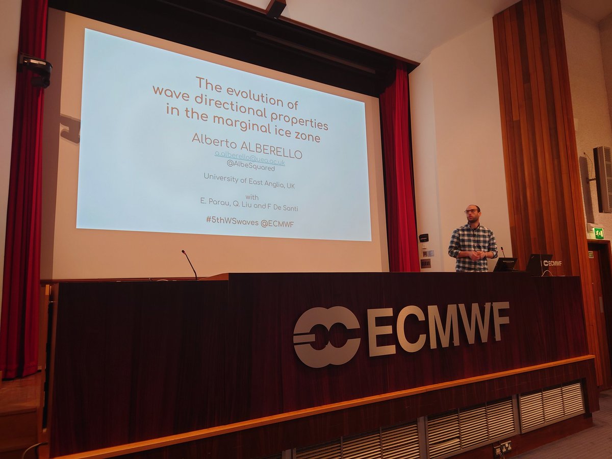 Looking forward to @AlbeSquared's talk on sea ice and wave interactions #5thWSwaves @ECMWF!! 🌊❄️