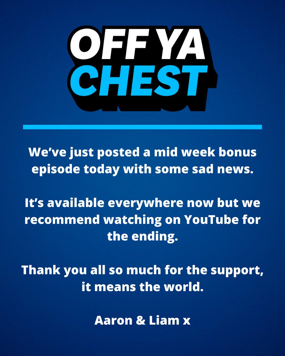 offyachestcast's tweet photo. Thank you 💙💙💙 https://t.co/GO3uUJxBD0