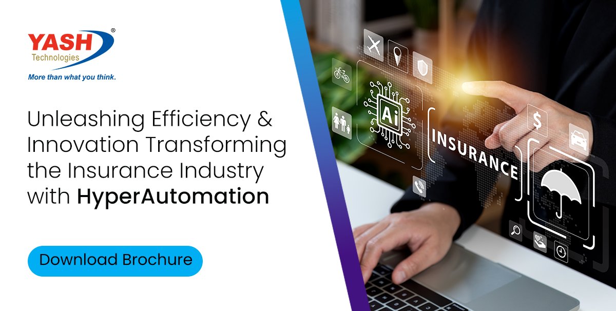 Transform insurance operations and enhance customer experiences with @YASH_Tech HyperAutomation. Learn how insurance industry leaders benefit from our expertise. Download our brochure now to explore the possibilities! hubs.la/Q02sx8KR0 #customerexperience #HyperAutomation