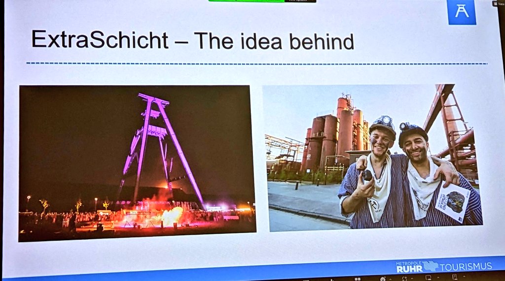 @AmgueddfaLechi We're now hearing about ExtraSchicht - an annual one-night-only festival in the Ruhr region of Germany. The festival celebrates the coal and steel heritage of the area, with one ticket giving access to 19 cities connected by bus and train throughout the night. 🎇🎆
