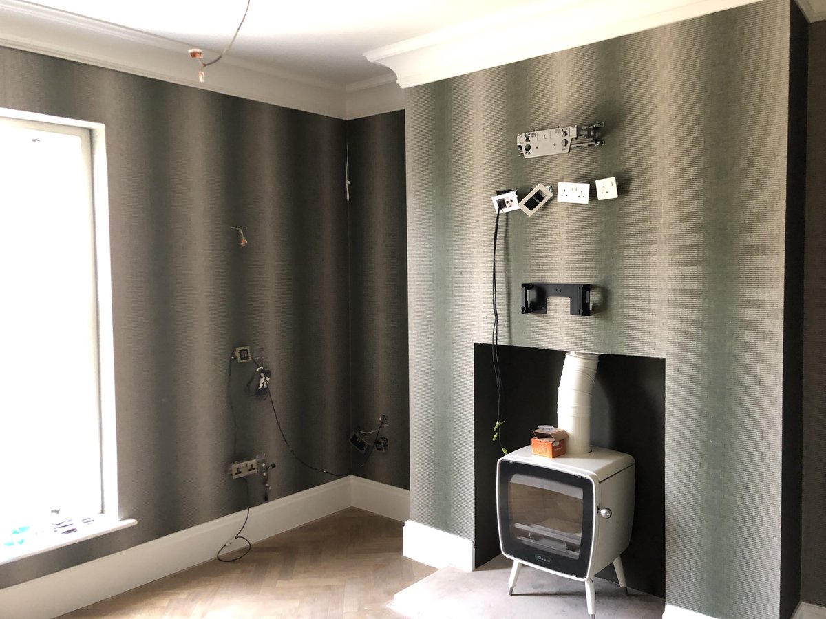 Nice room of grasscloth wall covering #Thibaut #decorators #knutsford