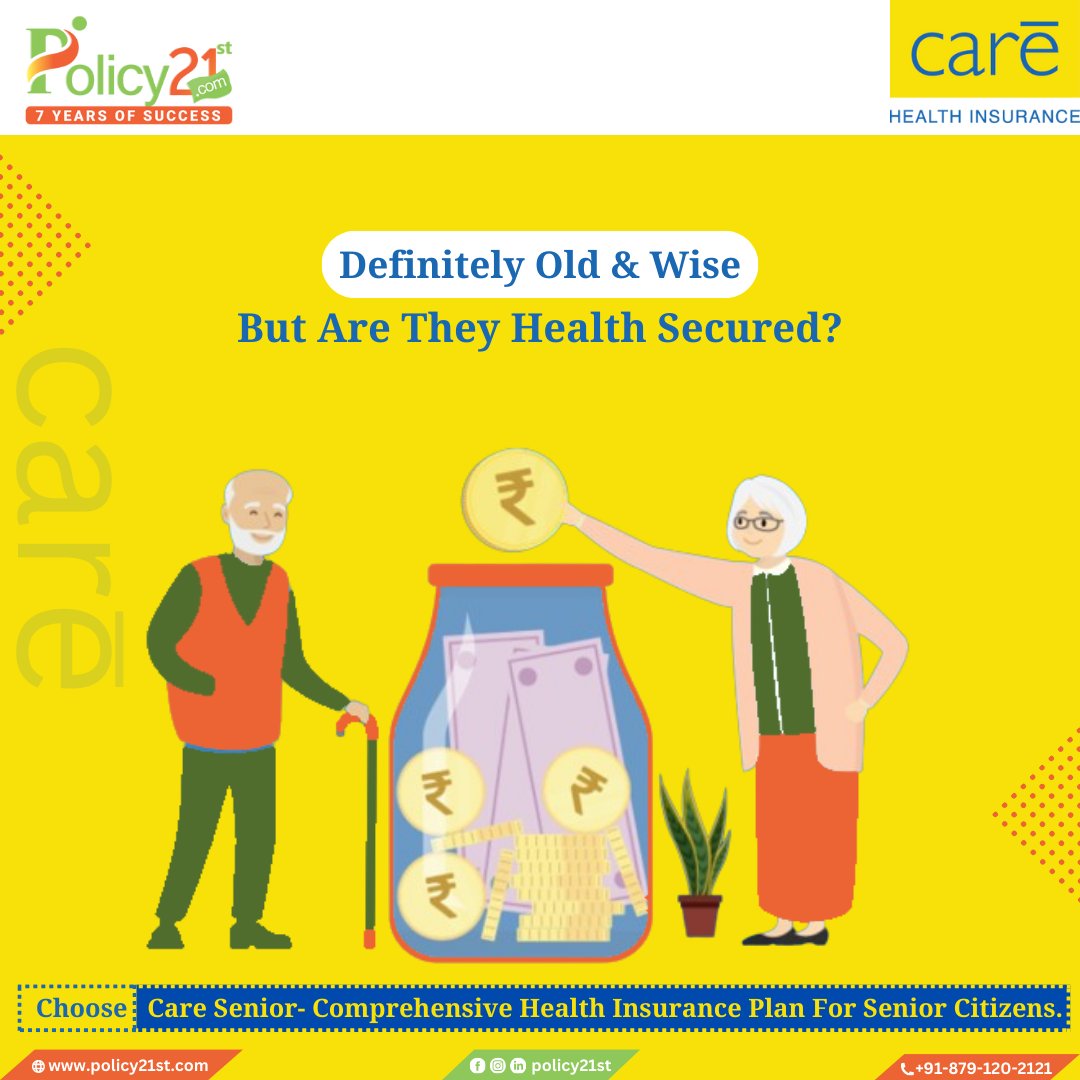 Make a wise decision for their golden years, today!
.
.
.
#carehealthinsurance #healthinsurancepolicies #healthprotection #healthsafety #health #care #policy21st