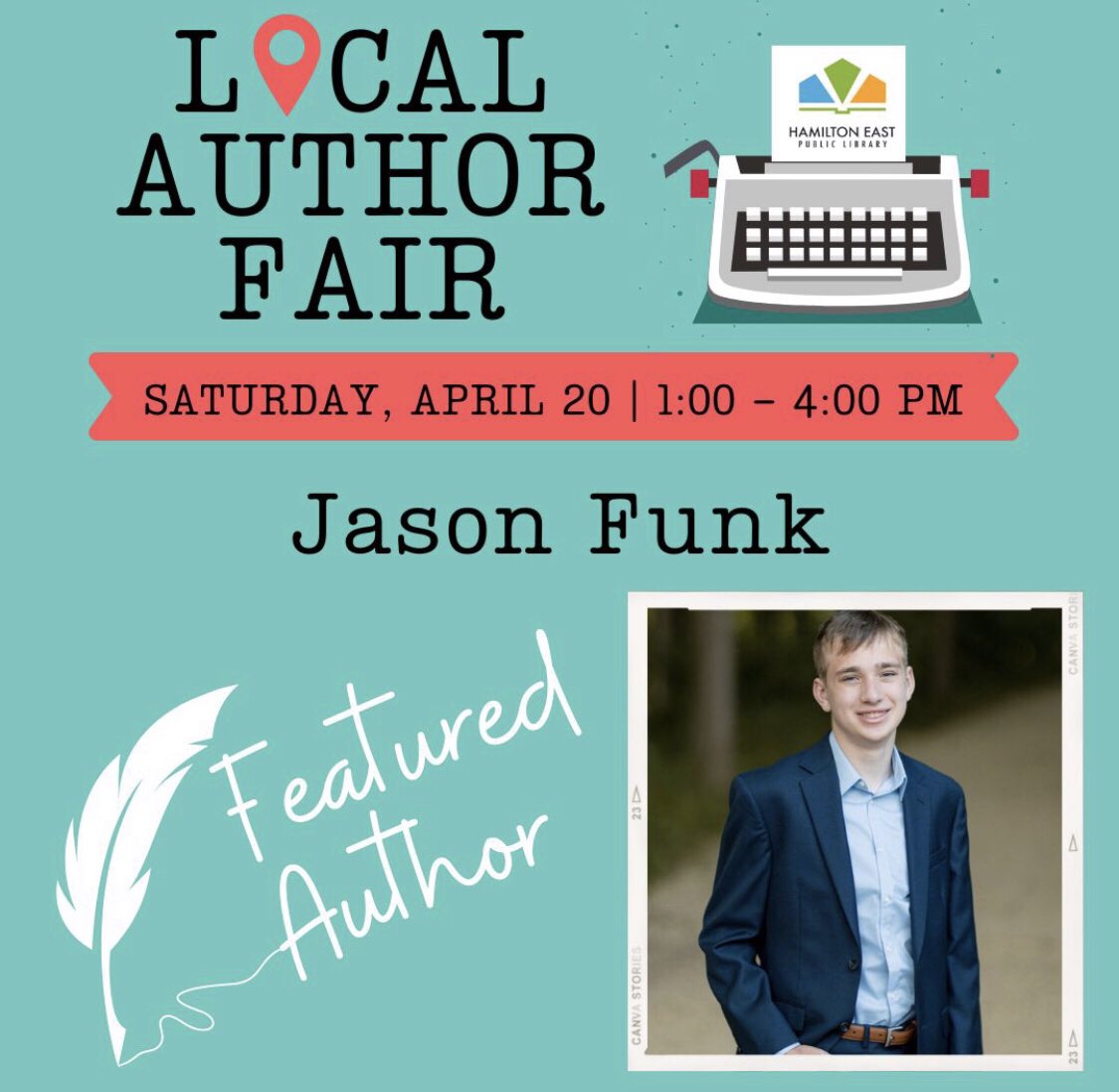 Excited to be part of Hamilton East Public Library’s Local Author Fair at the Forum Events Center in Fishers! Join me and nearly 60 talented authors on April 20 for a celebration of storytelling and creativity!
#HEPLLocalAuthorFair <a href="/HamiltonEastPL/">Hamilton East Public Library</a> <a href="/HSESchools/">Hamilton Southeastern Schools</a> <a href="/HSEPrincipal/">HSE Principal</a>