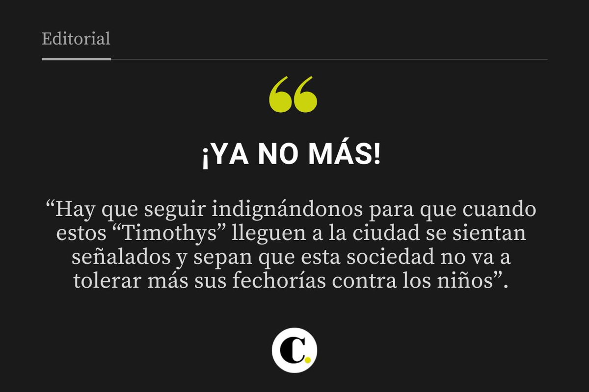 #EditorialEC | 'No puede ser que llevemos más de dos décadas de trabajo como ciudad en mesas contra la explotación sexual de niños, niñas y adolescentes, y hoy, en lugar de disminuir los riesgos para los menores de edad, están más expuestos que nunca' ➡️ bit.ly/4cPKWi5