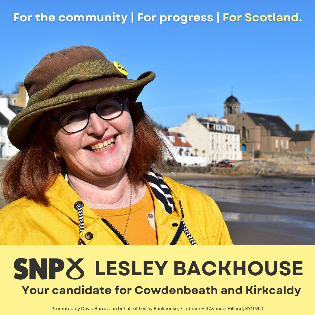 🗳️ NEW: @BackhouseSNP has been selected by local members as @theSNP’s general election candidate in Cowdenbeath and Kirkcaldy! If you want a strong local champion who will stand against Tory and Labour cuts, speak up for Scotland and fight for independence, #VoteBackhouse.