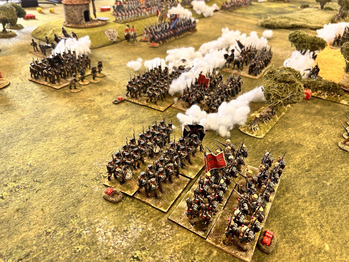 The Prussians engage the French columns
