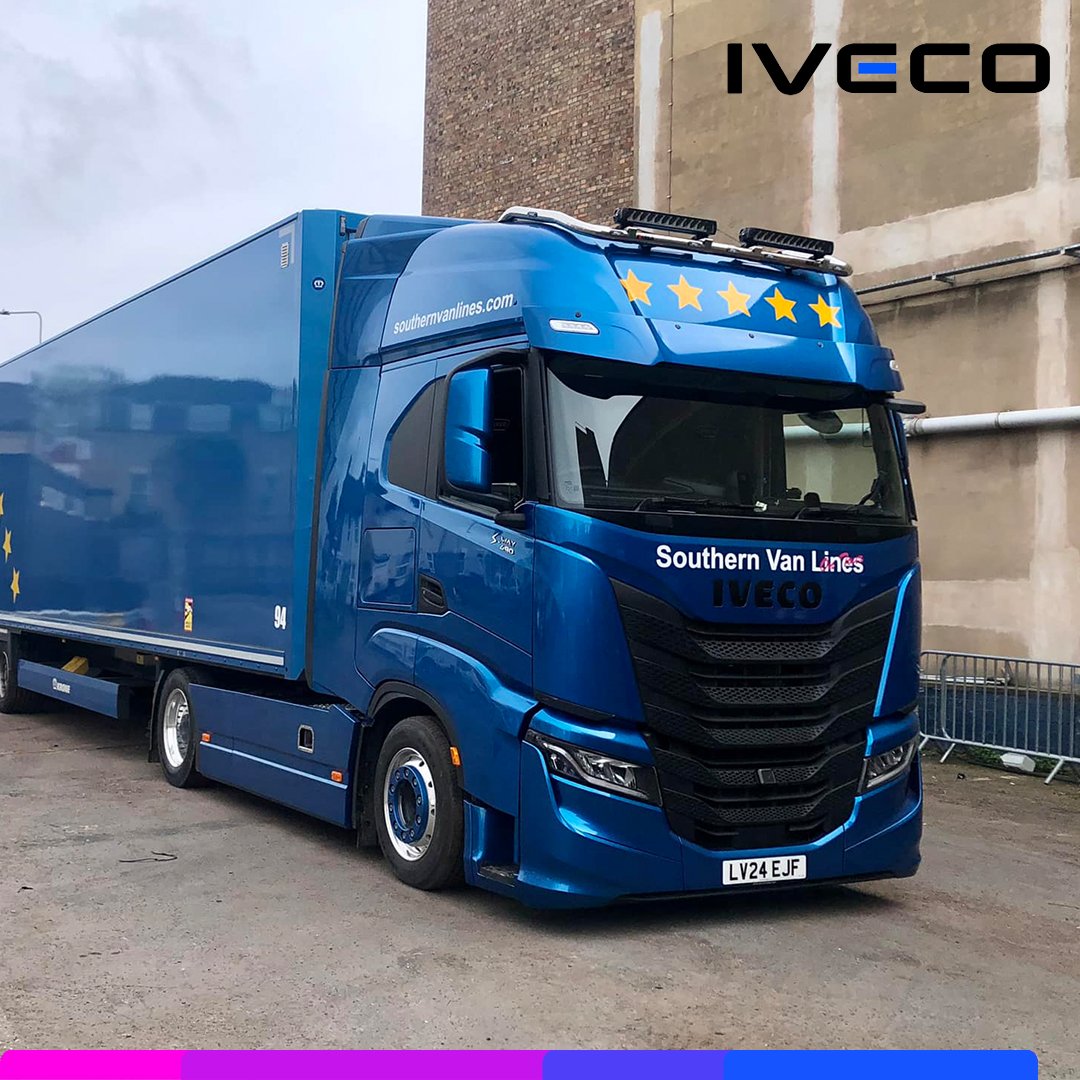 A vision in blue! Check out Chris' new IVECO S-Way 4x2 with matching trailer. #MySWAY #design
