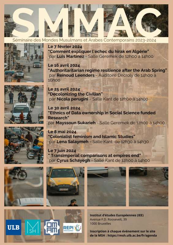 'Authoritarian regime resilence after the Arab Spring' Séminaire SMMAC /@REPI_ULB avec Reinoud Leenders,@KingsCollegeLon, sur l'évolution des régimes dans le monde arabe après les révolutions. ULB 16 avril 2024, 14-16h (séance en anglais).
msh.ulb.ac.be/fr/agenda/smma…