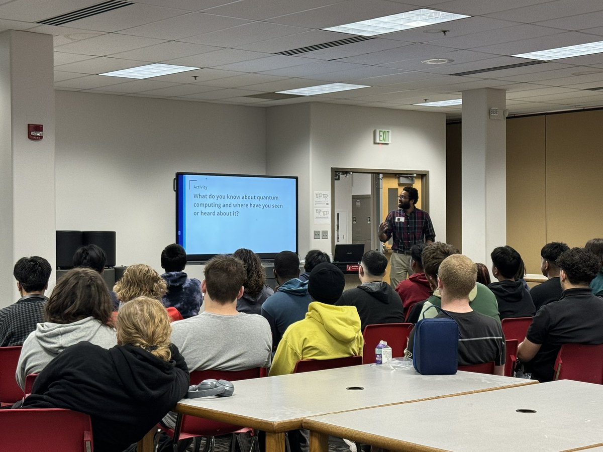 PQSEI, @QuantumSciCtr, and @CtrQuantumTech are sponsoring a visit from @qubitbyqubit to @SHS_Cardinals today. Excited to be inspiring and training the next generation of quantum scientists and engineers!!