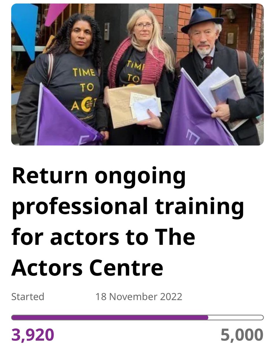 Nearly 4k! Let’s get there before the 22nd April meeting. Sign/share chng.it/X6r6DSZWVj. @7DialsPlayhouse CEO & trustees, 1000s of us & @Equity want the conversation about the vital restoration of affordable/accessible training in our former home. This matters. #timetoact