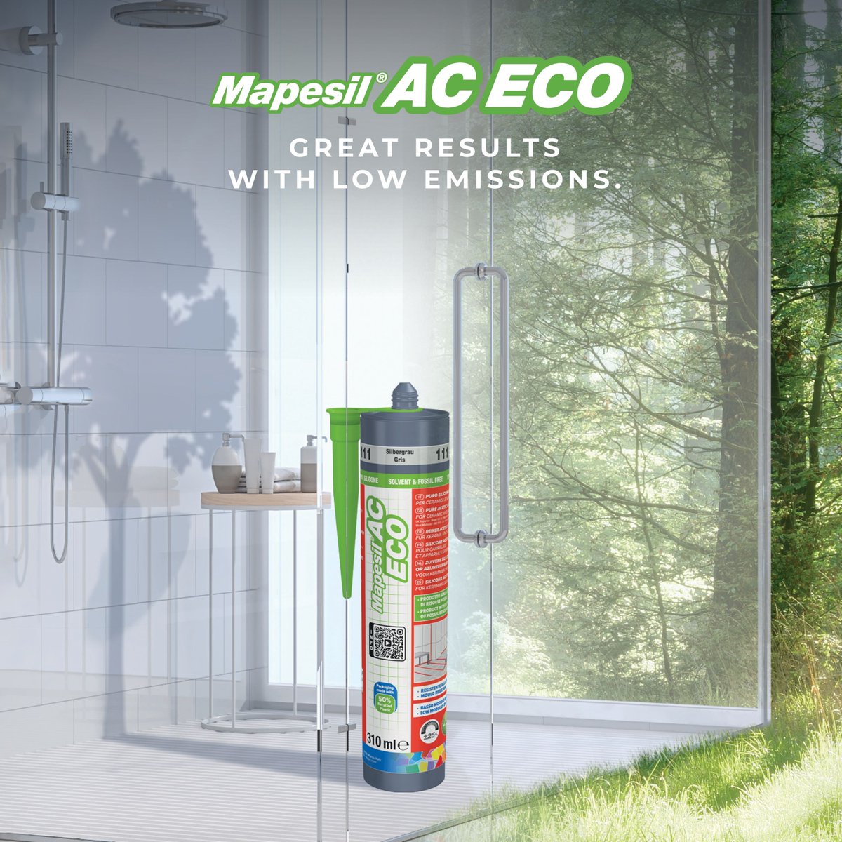 Mapesil AC #Eco is an acetic-crosslinking #silicone #sealant suitable for sealing #glass, #ceramic and #stainless #metals. buff.ly/43KGCN1 #tiling #tiles #tiler #trade #DIY #SiliconeSealant #EcoFriendly #sustainable #sustainability #SustainableConstruction #design