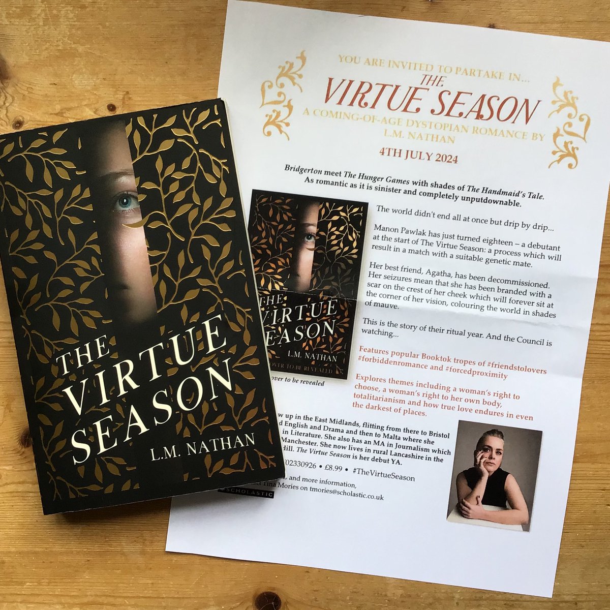 Described as Bridgerton meets The Hunger Games with shades of The Handmaid's Tale, new #YA title #TheVirtueSeason by @lmnathanwriter sounds brilliant. Enormous thanks to @TinaMories @scholasticuk Out 04/07
