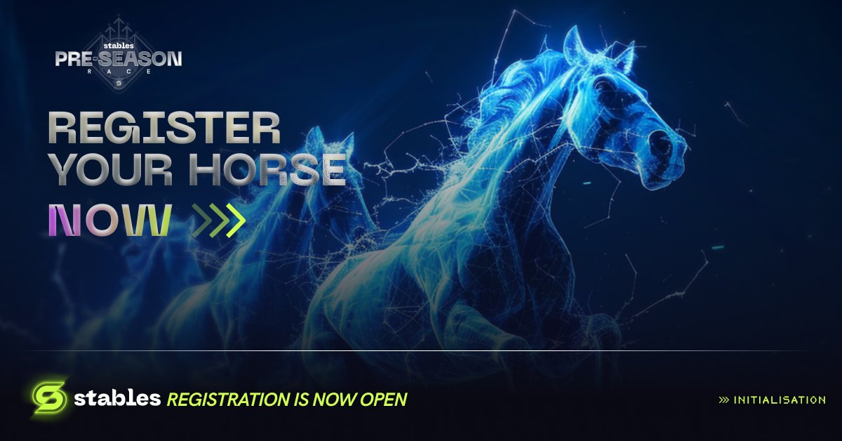 📣Racers! Registration for the daily Pre-Spring Season Race is open until 22:00pm today. Register your horses, choose your strategy and saddle-up! 🏇app.playstables.io/my/races #tezos #OwnPlayThrill #playstables