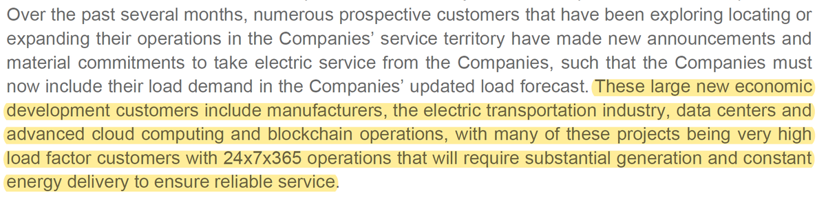 Most if not all these utilities are assuming a maximalist, worst-case scenario where new mega-customers are 100% inflexible even during extreme contingency events, and they've declined to seriously explore alternative solutions, e.g. here's Duke: (4/8) duke-energy.com/-/media/pdfs/o…