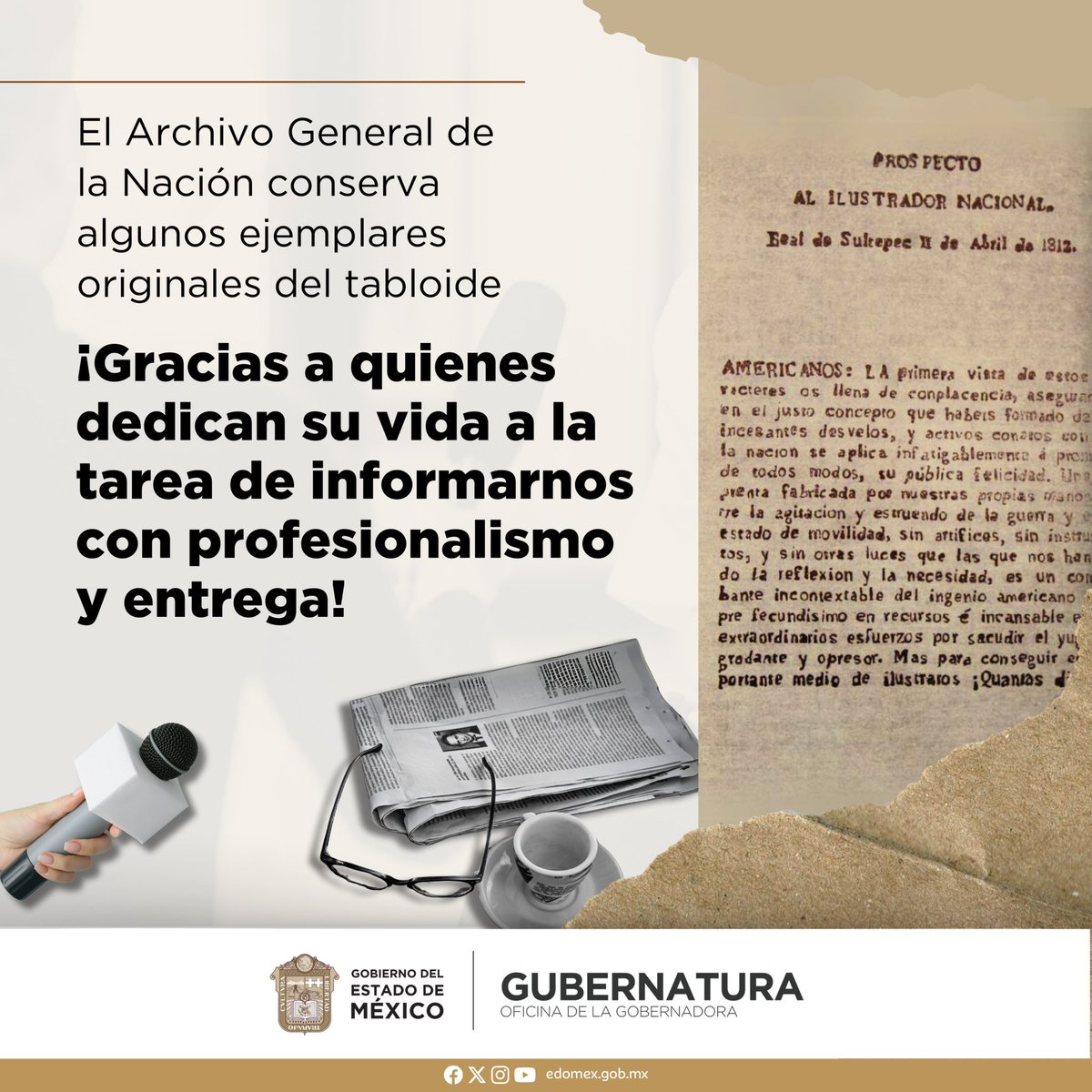 En este #DíaDelPeriodistaMexiquense, reitero mi reconocimiento, admiración y respeto a quienes con su labor difunden con veracidad y objetividad los acontecimientos de nuestro Estado ✏📔📲📸🗣🎦🎙 ¡Muchas felicidades! #EstadoDeMéxico #Periodismo