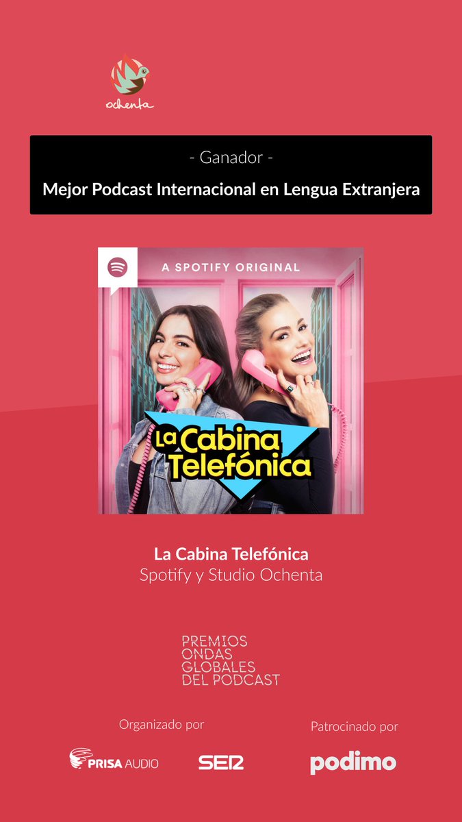 Felicitamos a las casas productoras amigas <a href="/anfibiapodcast/">anfibia podcast</a> y <a href="/OchentaPodcasts/">Studio Ochenta</a> por haber ganado en sus ternas de los <a href="/PremiosOndas/">Premios Ondas</a> al podcast. Orgullosos de todes les ganadores y en especial de les argentines 🇦🇷 presentes en ambas producciones 🫶.