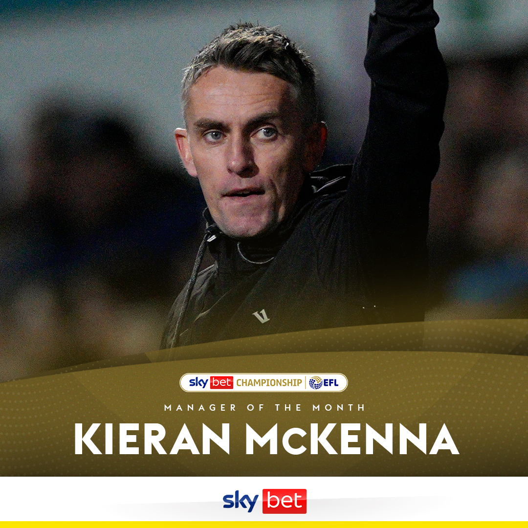 👏 Four wins from five ⚽️ 13 goals scored 💪 Keeping pace in the title race @IpswichTown's Kieran McKenna wins his second @SkyBetChamp Manager of the Month award 🏆 #ITFC