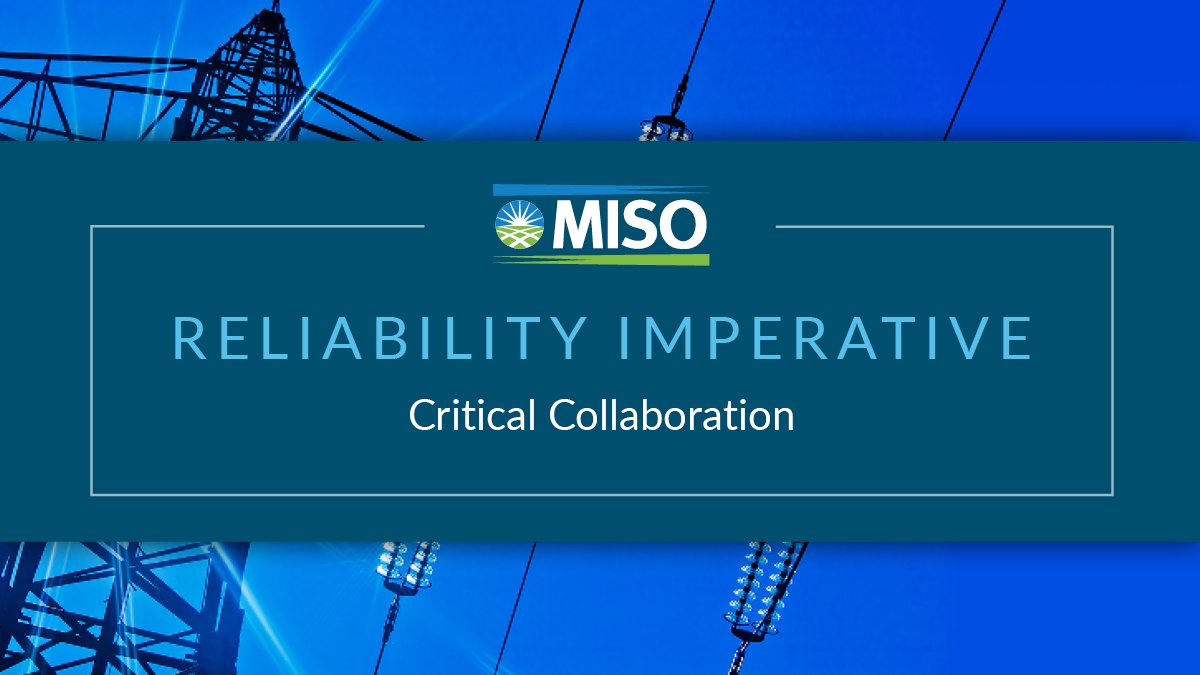 The latest Reliability Imperative report urges MISO, its members and states to increase collaboration to address the complex challenges facing the power grid. Learn more about this call to action in our latest blog: ow.ly/CoaV50ReaKS #ReliabilityImperative #EnergyTransition