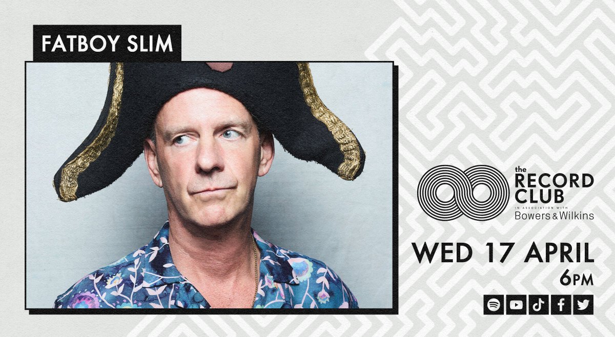 Mark your calendars! 🗓️ Catch the @RSDUK special episode of @RecordClubUK with @BowersWilkins featuring the legend @FatboySlim next Wednesday! Get your questions ready and tune in at 6pm!