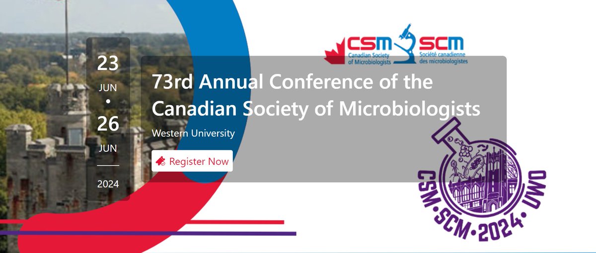 Join the 73rd Annual Conference of the @CSM_SCM at @WesternU June 23-26, 2024! ⏳Abstract deadline: April 17, 2024 📅 June 23, 2024 - June 26, 2024 📍1151 Richmond St, London, Ontario, N6A 3K7 Learn more👇 site.pheedloop.com/event/CSM2024/…